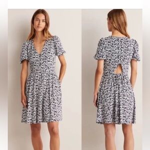 Boden NWOT floral cutout back fit and flare dress